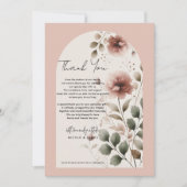 Desert Roos Roze & Groen Bloemgroen Dank u Kaart (Voorkant)