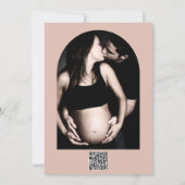 Desert Roos Roze & Groene Bloemen Baby shower Kaart (Achterkant)