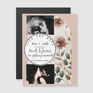 Desert Roos Roze & Groene Bloemen Bewaar de datum