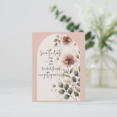 Desert Roos Roze & Groene Bloemen Bewaar de datum Aankondigingskaart (Staand voorkant)