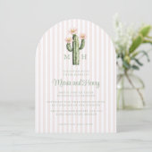 Desert Rose Cactus Monogram Wedding Kaart (Staand voorkant)