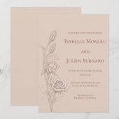 Desert Rose – Dune & Bloom Wedding Kaart (Voorkant / Achterkant)