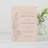 Desert Rose – Dune & Bloom Wedding Kaart (Staand voorkant)
