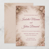 Desert Rose – Dune & Bloom Wedding Kaart (Voorkant / Achterkant)