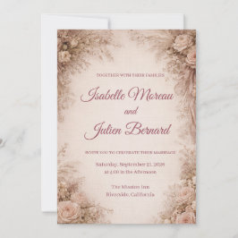 Desert Rose – Dune & Bloom Wedding Kaart
