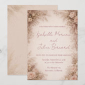 Desert Rose – Dune & Bloom Wedding Kaart (Voorkant / Achterkant)