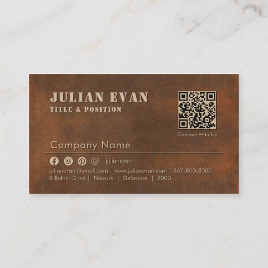 Desert Rust Iron Hair Schaar Logo Hair Stylist Visitekaartje (Achterkant)