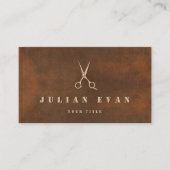 Desert Rust Iron Hair Schaar Logo Hair Stylist Visitekaartje (Voorkant)