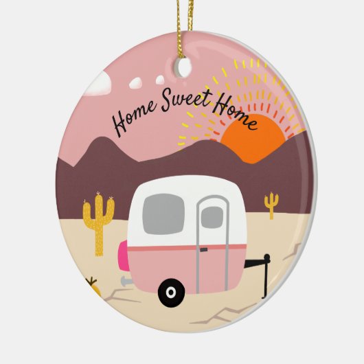 Desert RV Camper Keramisch Ornament (Links)