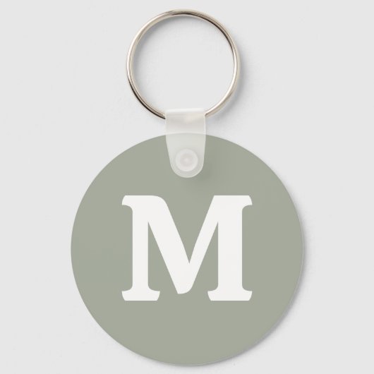 Desert Sage Effen Kleur | Monogram Sleutelhanger (Voorkant)