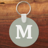 Desert Sage Effen Kleur | Monogram Sleutelhanger (Voorkant)