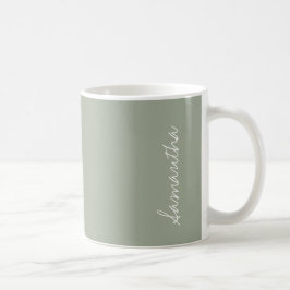 Desert Sage Grijs Groen Effen Kleur Gepersonalisee Koffiemok
