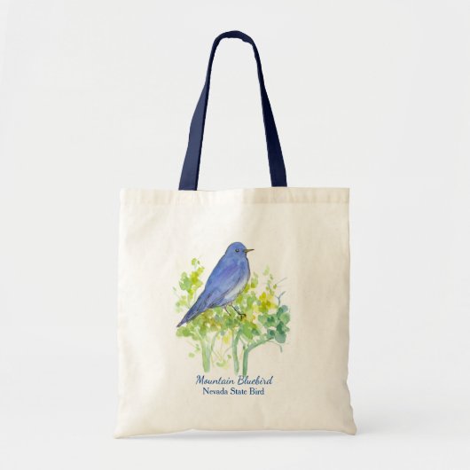 Desert Sagebrush Waterverf Mountain Bluebird Tote Bag (Voorkant)