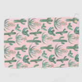 Desert Saguaro Cacti Succulents Waterverf Golfhanddoek (Horizontaal)
