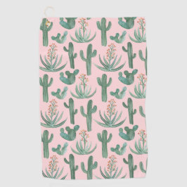 Desert Saguaro Cacti Succulents Waterverf Golfhanddoek