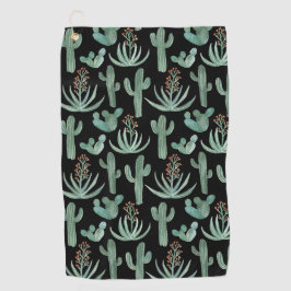 Desert Saguaro Cacti Succulents Waterverf Golfhanddoek