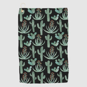 Desert Saguaro Cacti Succulents Waterverf Golfhanddoek