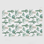 Desert Saguaro Cacti Succulents Waterverf Golfhanddoek (Horizontaal)