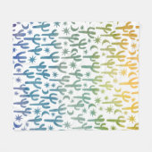 Desert Saguaro Cacti Waterverf Green Blue Gold Fleece Deken (Voorkant (Horizontaal))