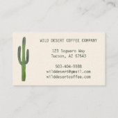 Desert Saguaro Cacti-Waterverf Unieke Rotische afb Visitekaartje (Achterkant)