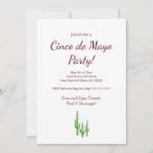 Desert Saguaro Cactus Cinco de Mayo Party Kaart (Voorkant)