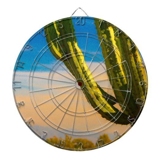 Desert Saguaro Cactus op Blue Sky Dartbord (Voorkant)