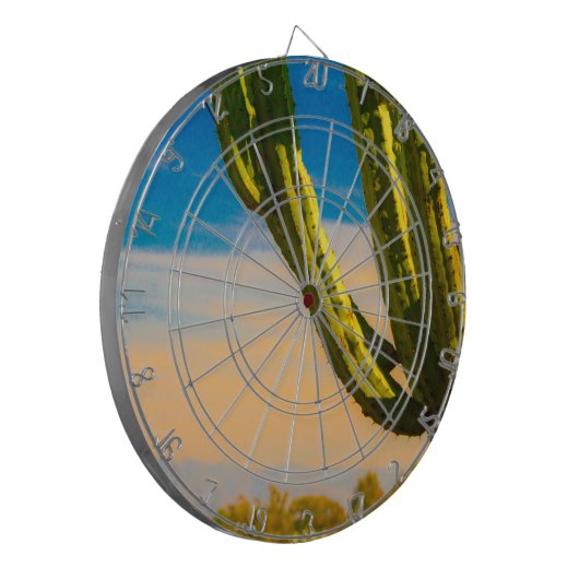 Desert Saguaro Cactus op Blue Sky Dartbord (Voorkant Links)