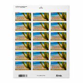 Desert Saguaro Cactus Oude West Cartoon Sjabloon Etiket (Full Sheet)
