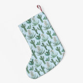 Desert Saguaro Cactus Succulents Pattern CUSTOM Kleine Kerstsok (Achterkant (Hangend))