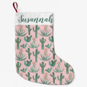 Desert Saguaro Cactus Succulents Pattern CUSTOM Kleine Kerstsok (Voorkant)