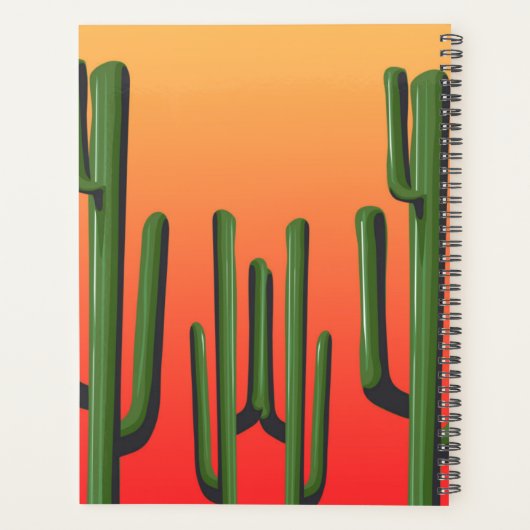 Desert Saguaro Cactus Sunset Personalized Planner (Achterkant)
