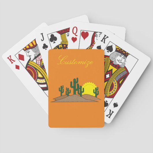 Desert Saguaro Cactus Sunset Thunder_Cove Pokerkaarten (Achterkant)