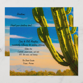 Desert Saguaro Cactus Trouwreceptie Sjabloon Kaart