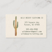 Desert Saguaro Cactus Watercolor Unique Hang Tag Visitekaartje (Achterkant)