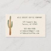 Desert Saguaro Cactus Waterverf Unieke legant Visitekaartje (Achterkant)