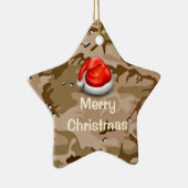 Desert Sand Camo Star Merry-kerstOrnament Keramisch Ornament (Rechts)