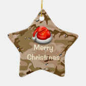 Desert Sand Camo Star Merry-kerstOrnament Keramisch Ornament (Voorkant)