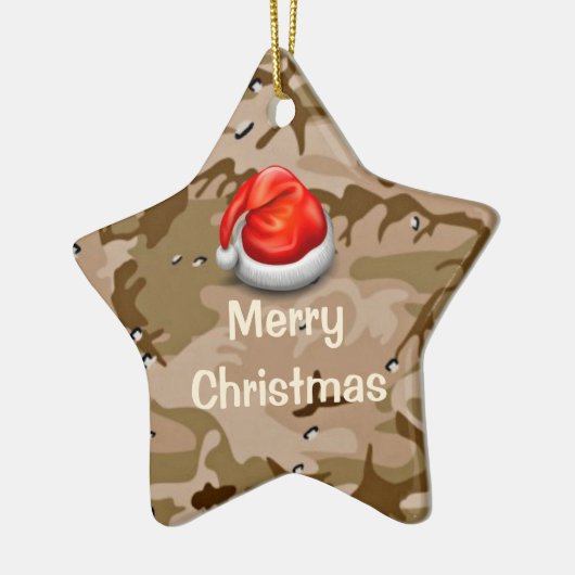 Desert Sand Camo Star Merry-kerstOrnament Keramisch Ornament (Links)