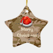 Desert Sand Camo Star Merry-kerstOrnament Keramisch Ornament (Achterkant)