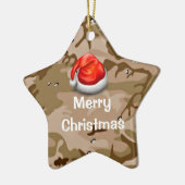 Desert Sand Camo T-Shirt Merry-kerstOrnament Keramisch Ornament (Links)