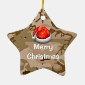 Desert Sand Camo T-Shirt Merry-kerstOrnament Keramisch Ornament (Achterkant)