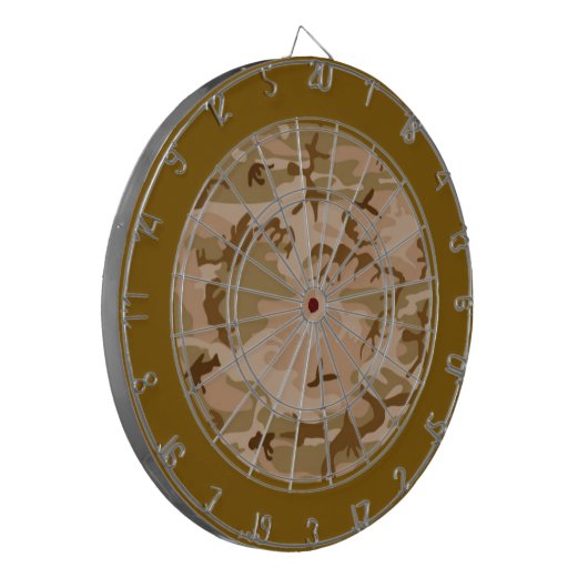 Desert Sand Camouflage Dart Board Dartbord (Voorkant Links)