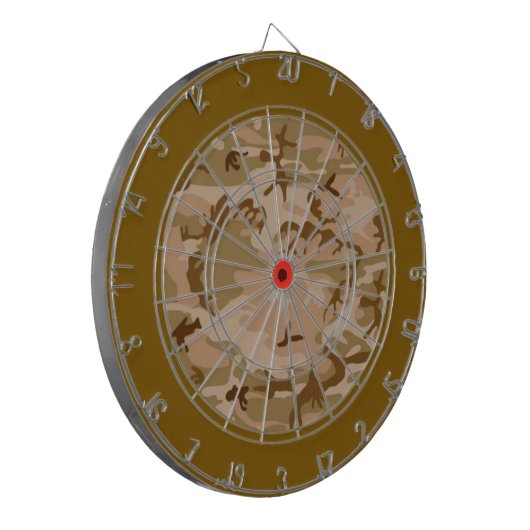 Desert Sand Camouflage Dart Board Dartbord (Voorkant Links)