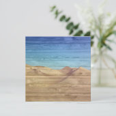Desert Sand Dunes Beautiful Blue Sky On Wood Grain Kaart (Staand voorkant)