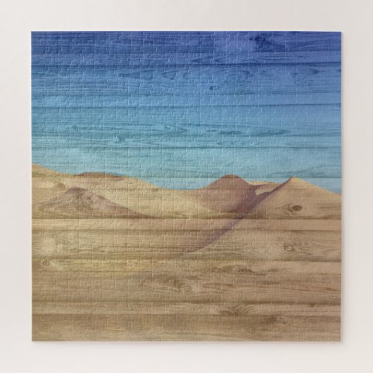 Desert Sand Dunes Beautiful Blue Sky On Wood Grain Legpuzzel (Verticaal)
