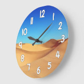 Desert Sand Wall Clock – Blue Sky Nature Landscape Grote Klok (Hoek)