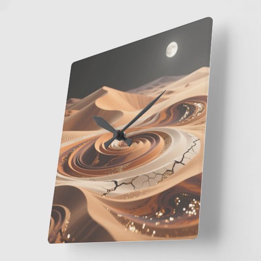 Desert Sands Wall Clock Vierkante Klok (Hoek)