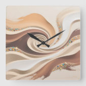 Desert Sands Wall Clock Vierkante Klok (Voorkant)