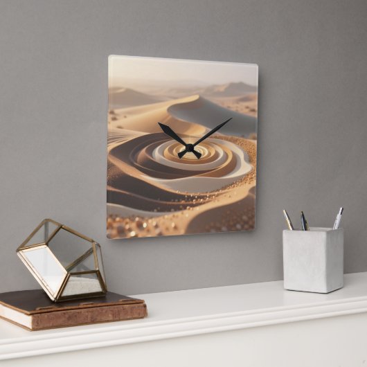 Desert Sands Wall Clock Vierkante Klok (Kantoor)