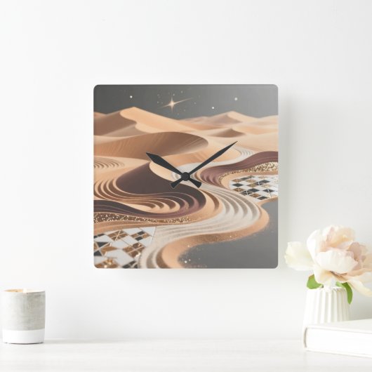 Desert Sands Wall Clock Vierkante Klok (Huis)